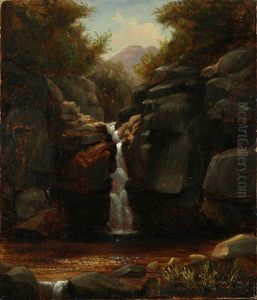 Waterfall In The White Mountains by Sylvester Phelps Hodgdon