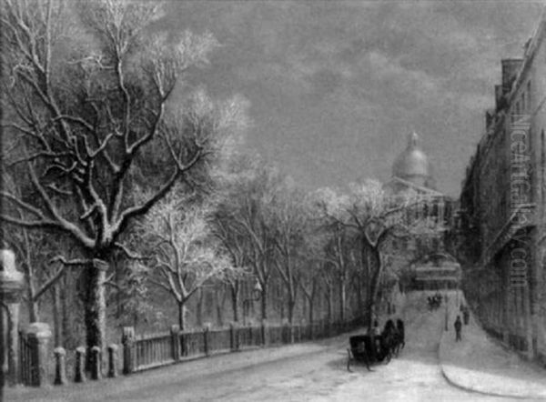 Winter, Park Street, Boston - view 1