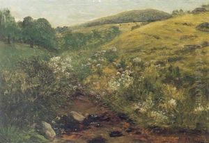 Wildflowers Near A Valley Stream by Sylvester Phelps Hodgdon