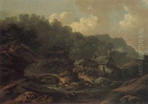 Landscape With Rustics On A Path Before A River by William Hodges