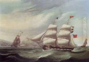The Brig British Queen Off The Coast At Whitehaven