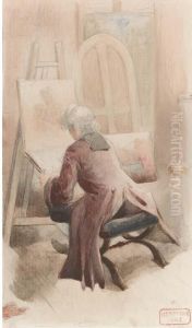 An Artist In His Studio by Charles Bargue