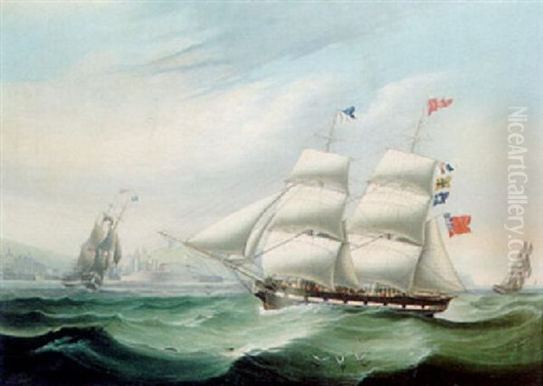 The Brig "british Queen" Off Whitehaven - view 1