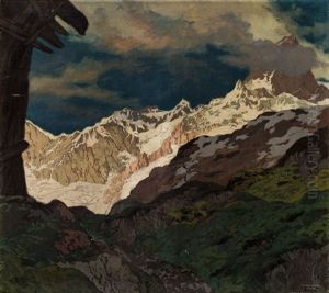 Blick Auf Die Rothorngruppe, Schweiz by Hugo Hodiener (Hodina)