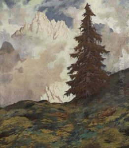 Fichte Im Gebirge by Hugo Hodiener (Hodina)