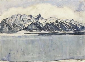 Thunersee Mit Stockhornkette Im Winter by Ferdinand Hodler