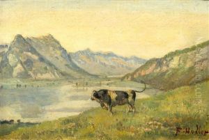 Thuner- Und Brienzersee Mit Freiburgerstier by Ferdinand Hodler
