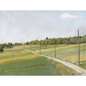Feldweg Mit Telegrafenmasten