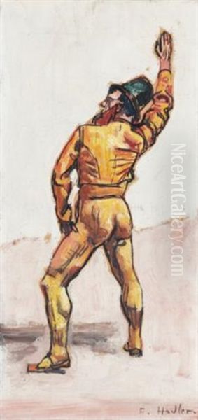 Ein Schworenden Im Linksprofil Zu Einmutigkeit (a Swaering Soldier In Left Profile For Unanimity) (study) - view 1