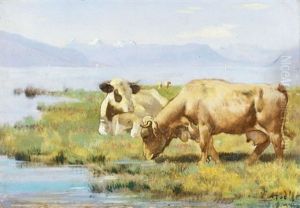 Kuhe Am Seeufer (cows At Lakeshore) by Ferdinand Hodler