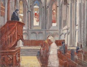 Das Gebet In Der Kathedrale In St. Pierre, Genf by Ferdinand Hodler