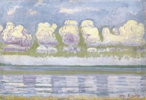 Genfersee Mit Jura - Landschaftlicher Formenrhythmus (lake Geneva With Jura - Landscape Rhythm Of Forms) by Ferdinand Hodler