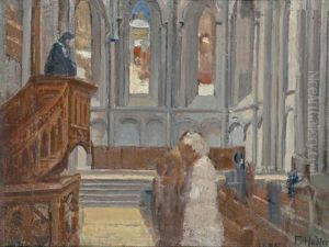 Innenansicht Der Kathedrale St. Pierre (genf) (interior Of St. Pierre Cathedral - Geneva) by Ferdinand Hodler