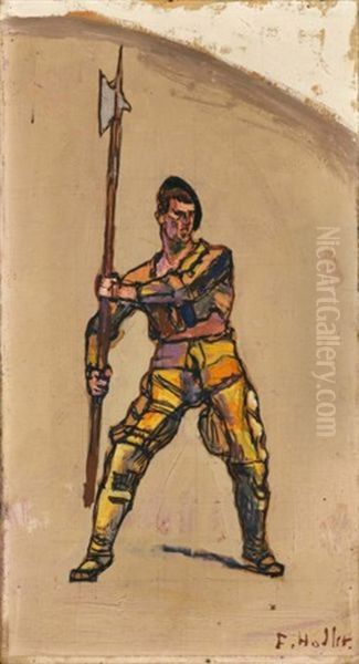 Krieger Mit Hellebarde (rechte Figur Zum Mittelfeld Des Ruckzug Von Marignano) (warrior With Halberd - Figure At Right Near Centre Of Retreat From Marignano) - view 1