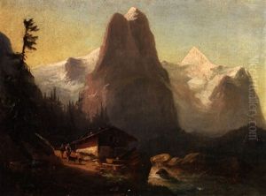 Chalet Mit Well- Und Wetterhorn by Ferdinand Hodler