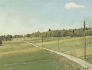 Landstrasse Mit Telegraphenstangen