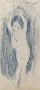 Stehender Weiblicher Akt, Ruckenansicht by Ferdinand Hodler