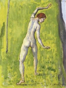 Femme Nue De Dos - La Folie De L'abime - Der Abgrund by Ferdinand Hodler