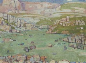 A Rocky River Landscape by Ferdinand Hodler