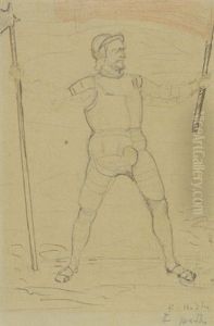Landsknecht Mit Banner Und Halbarte