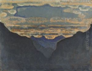 Mondnacht - Jungfrau, Monche, Eiger by Ferdinand Hodler