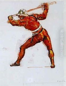 Schlacht Bei Murten (preliminary Study) by Ferdinand Hodler