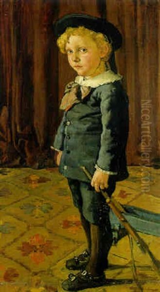 Portrait Otto Keller Mit Luftgewehr - view 1