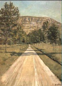 Strasse Nach Evordes Mit Blick Auf Den Grand Saleve by Ferdinand Hodler