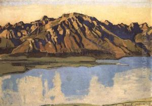 Der Grammont In Der Morgensonne by Ferdinand Hodler