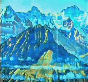 Eiger, Monch Und Jungfrau In Der Mittagssonne by Ferdinand Hodler