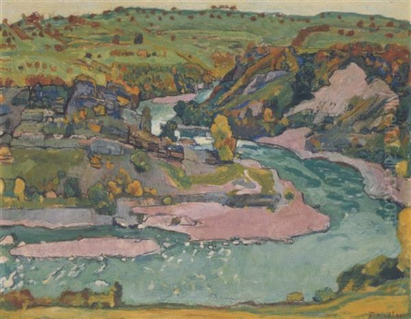 Herbstlandschaft An Der Arve Bei Genf - view 1