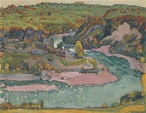Herbstlandschaft An Der Arve Bei Genf by Ferdinand Hodler