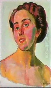 Weibliches Bildnis (gertrud Muller?) by Ferdinand Hodler