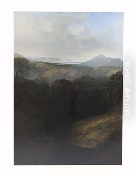 The Waterfall At Powerscourt And Suga Loaf, With An Extensive View Towards Dalkey Island - view 1