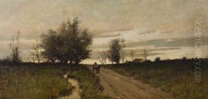 Cart On Path Pastoral Landscape