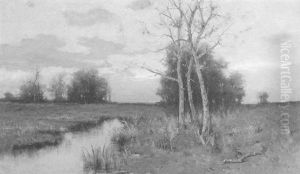 The Meadow At Sunset by Arthur Hoeber