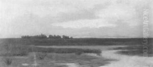 Moorlandschaft In Der Abenddammerung by Arthur Hoeber