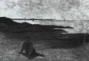 The Beach At Concarneau by Arthur Hoeber