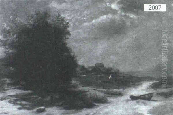 Beach With Rowboat - view 1