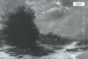 Beach With Rowboat by Arthur Hoeber