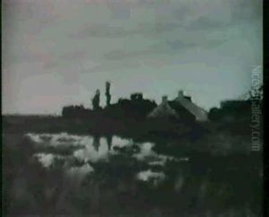 Farm Scene With Pond Farm Scene With Pond