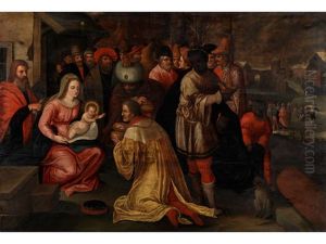 Die Heiligen Drei Konige In Anbetung Des Kindes