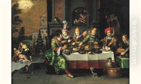 Scene De Banquet : Lazare Et Le Mauvais Riche - view 1