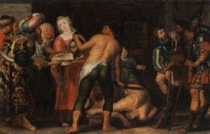 Salome Presents The Head Of John The Baptist To Herodias by Kasper or Gaspar van den Hoecke