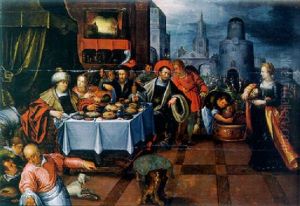 Salome Presenting The Head Of Saint John To Herod by Kasper or Gaspar van den Hoecke