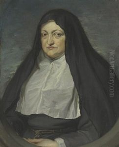 Portrait Of Archduchess Isabella Clara Eugenia, Regent Of The Southern Netherlands (1566-1633), Half-length, As A Nun, In A Painted Oval