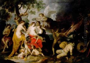 An Allegory Of Peace: Pax Crowned By Victory With Abundantia, Concordia And Justitia Nearby, Mercury Playing The Lute On The Left