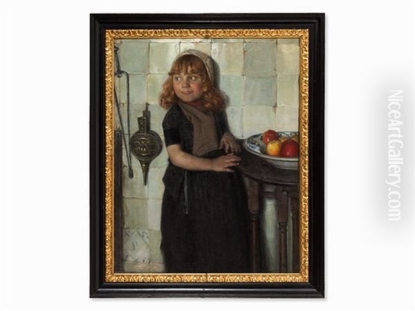 Girl With Apples - view 1