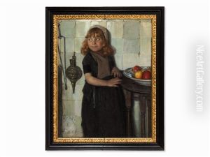 Girl With Apples by Paul Hoecker