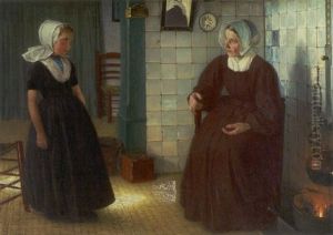 Interior Med Mor Og Barn I Egnsdragter by Paul Hoecker
